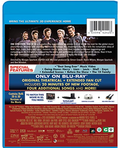 One Direction: This is Us [Blu-ray + DVD + UltraViolet] (English subtitles)