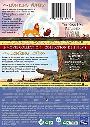 THE LION KING 2-MOVIE COLLECTION (Bilingual)