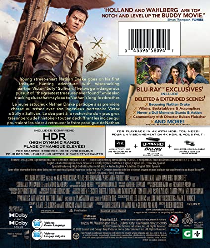 Uncharted - 4K/Blu-Ray