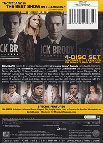 Homeland: The Complete Second Season (English subtitles) - DVD (Used)