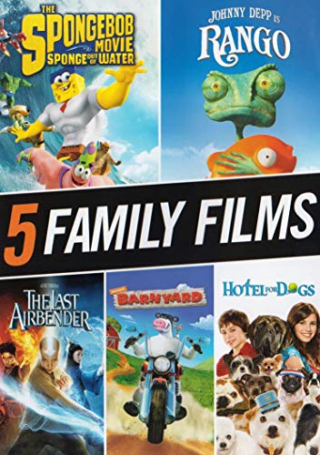 5 Family Films (Spongebob: Movie / Rango / Last Airbender / Barnyard / Hotel for Dogs)