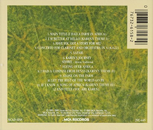 Soundtrack / Out Of Africa - CD (Used)