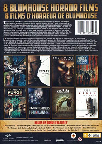 8 Movie Horror Collection (Get Out / Split / The Purge / The Purge: Anarchy / The Purge: Election Year / Unfriended / Ouija: Origin of Evil / The Visit) - DVD (Used)