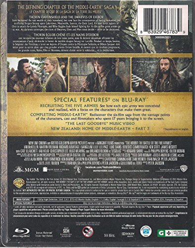 The Hobbit The Battle of the Five Armies Best Buy SteelBook Blu-Ray + DVD + Digital HD Combo 2014