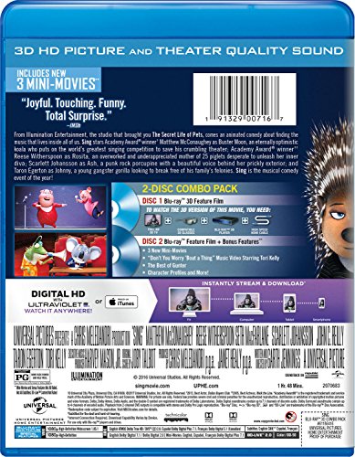 Sing - 3D Blu-Ray/Blu-Ray