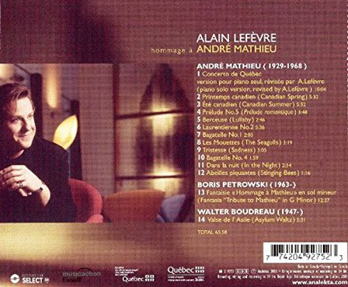 Alain Lefèvre / Tribute to André Mathieu - CD (Used)