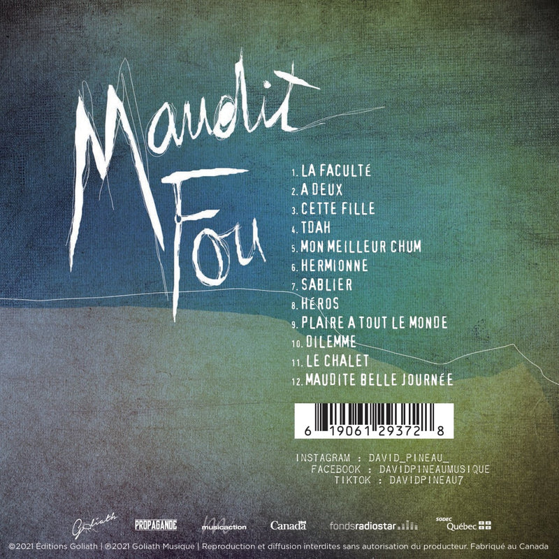 David Pineau / Maudit fou - CD