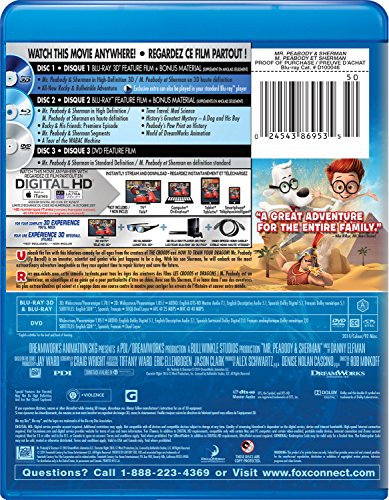 Mr. Peabody &amp; Sherman (Deluxe) [Blu-ray 3D + Blu-ray + DVD + Digital Copy]