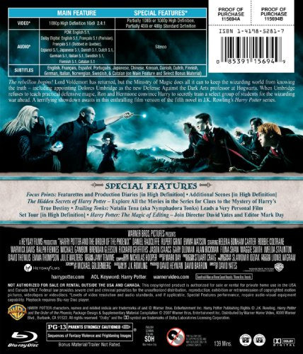 Harry Potter and the Order of the Phoenix [Blu-ray]