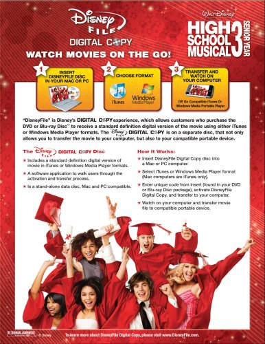 High School Musical 3: Senior Year: 2 Disc DVD + Bonus Digital Copy