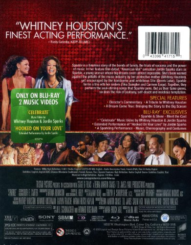 Sparkle LIMITED EDITION 2 Disc SET Blu-ray DVD / BONUS DISC "Inside The Music" With Jordin Sparks and Whitney Houston