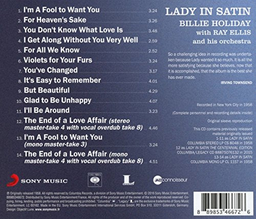 Billie Holiday / Lady In Satin - CD