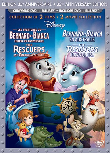 The Adventures of Bernard and Bianca: 35th Anniversary Edition / Bernard and Bianca in Australia (Bilingual DVD Combo Pack) 2-Film Collection [Blu-ray + 2-Disc DVD] (French Version)