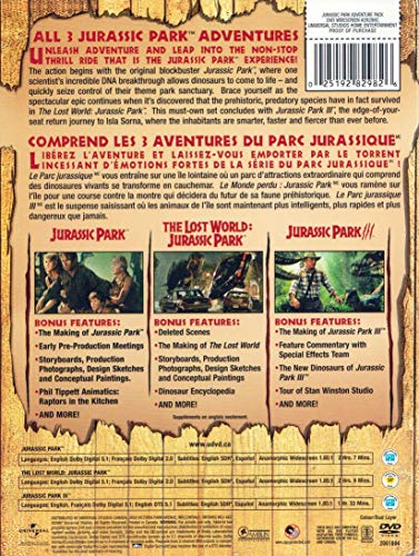 Jurassic Park Adventure Pack (Jurassic Park/ The Lost World: Jurassic Park/ Jurassic Park III) - DVD (Used)