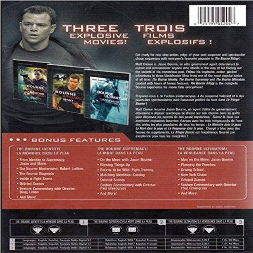 The Bourne Trilogy (The Bourne Identity / The Bourne Supremacy / The Bourne Ultimatum) - DVD (Used)