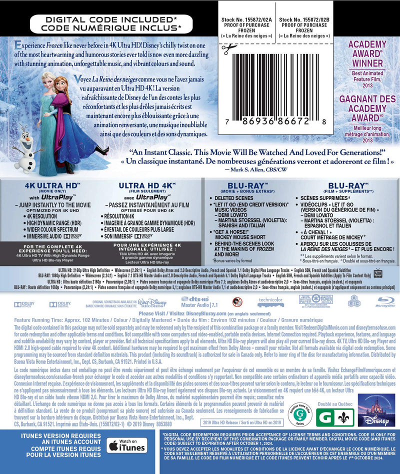 Frozen - 4K/Blu-Ray