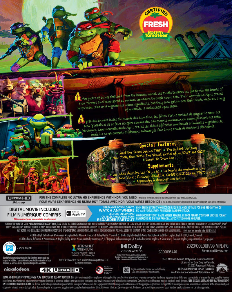 Teenage Mutant Ninja Turtles: Mutant Mayhem - 4K UHD