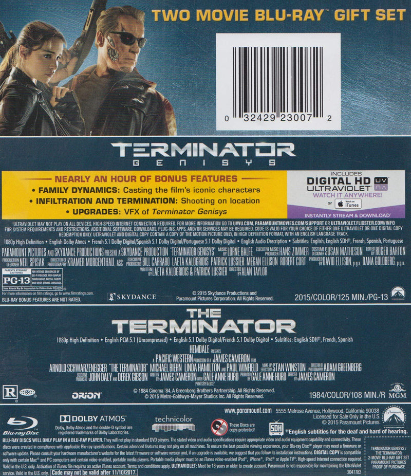 Terminator Blu Ray Gift Set Terminator Genisys + The Terminator - Blu-Ray