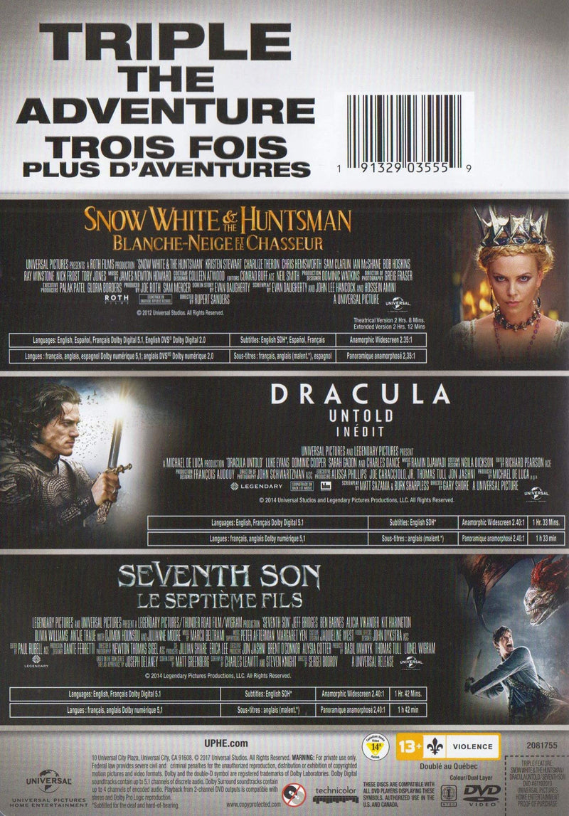 Snow White and the Huntsman / Dracula: Untold / Seventh Son (Triple Feature)