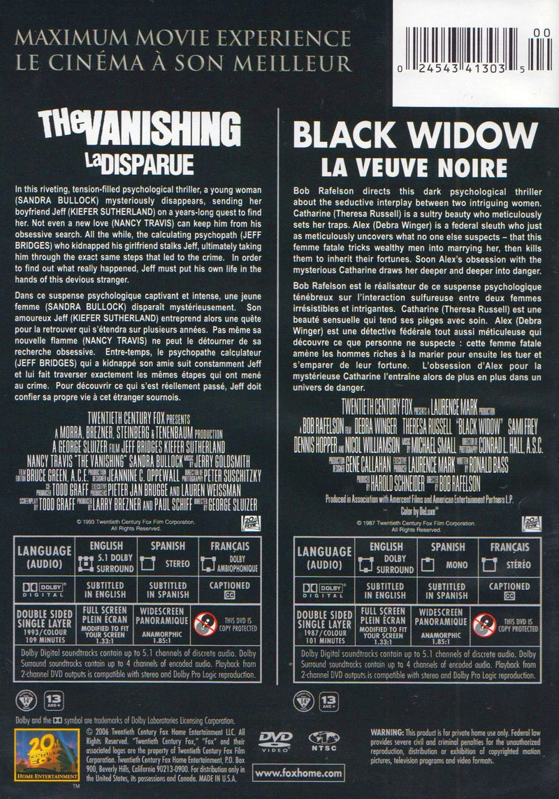 The Vanishing + Black Widow [2-Pack]