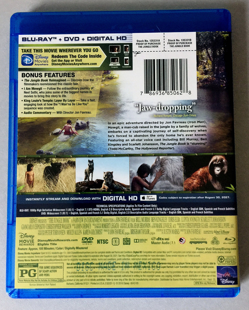 The Jungle Book - Blu-Ray/DVD (Used)