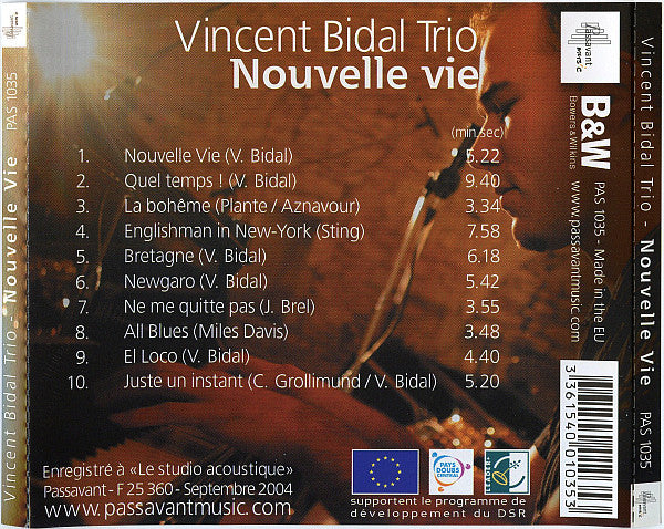 Vincent Bidal Trio ‎/ New Life - DVD-Audio/CD (Used)