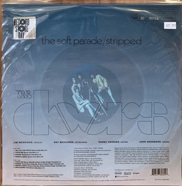 The Doors ‎/ The Soft Parade: Stripped - LPCLEAR RSD2020