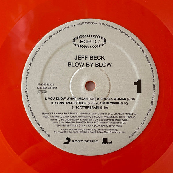 Jeff Beck ‎/ Blow By Blow - LP ORANGE