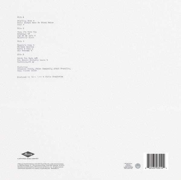 Chris Stapleton / Starting Over - LP (Used)