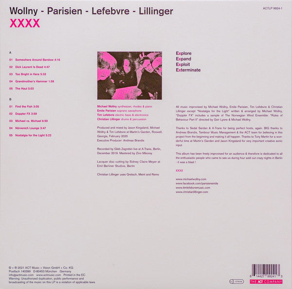 Wollny + Parisien + Lefebvre + Lillinger / XXXX - LP