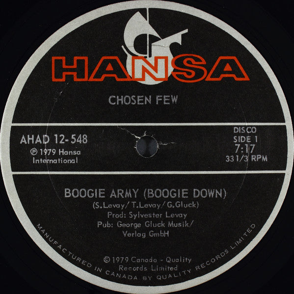 Chosen Few / Boogie Army (Boogie Down) / Sweet Nothings - LP Used 12"