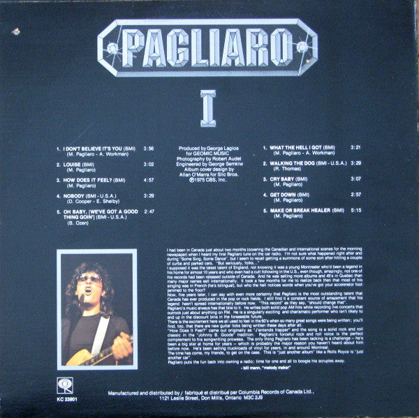 Pagliaro / Pagliaro I - LP Used