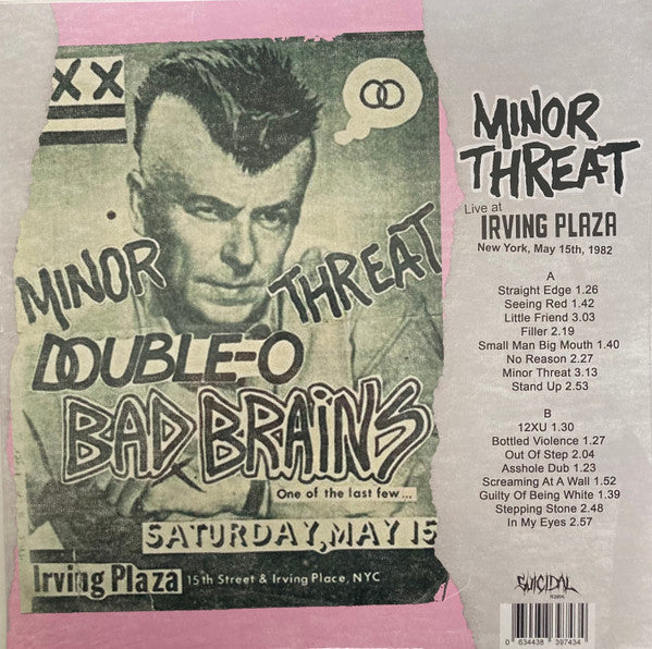 Minor Threat / Live at Irving Plaza, New York, May 15th, 1982 - LP