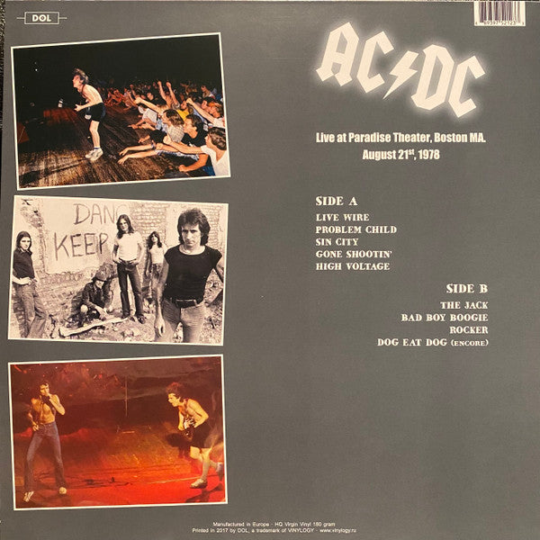 AC/DC / AC/DC Live at Paradise Theater, Boston MA. August 21st, 1978 - LP