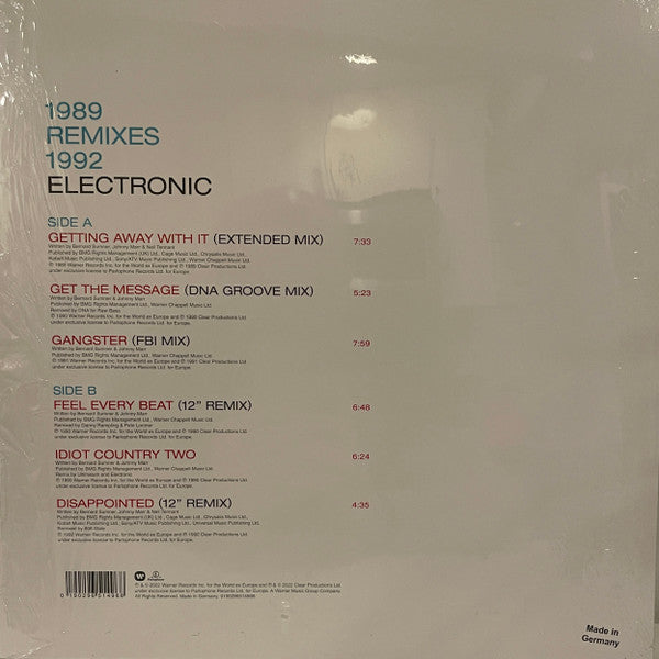 Electronic / 1989 Remixes 1992 - LP