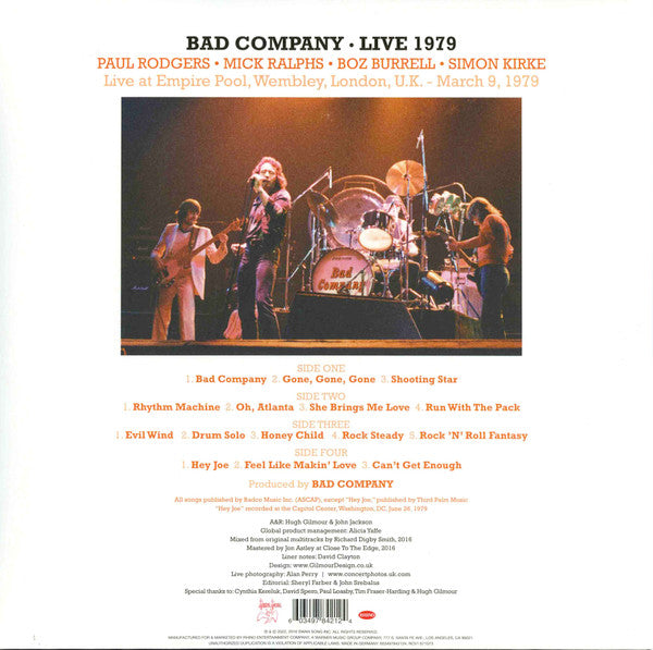 Bad Company / Live 1979 - 2LP ORANGE