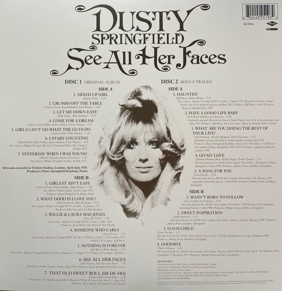 Dusty Springfield / See All Her Faces - 2LP