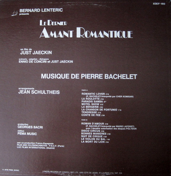 Pierre Bachelet / The Last Romantic Lover ost) - LP Used