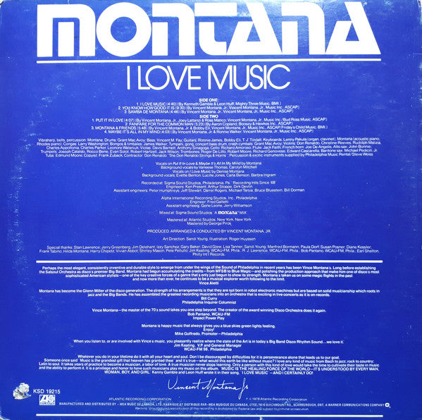 Montana / I Love Music - LP Used