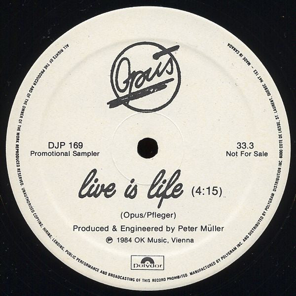 Opus / Live Is Life - LP 12&