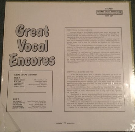 Various ‎/ Great Vocal Encores - LP Used