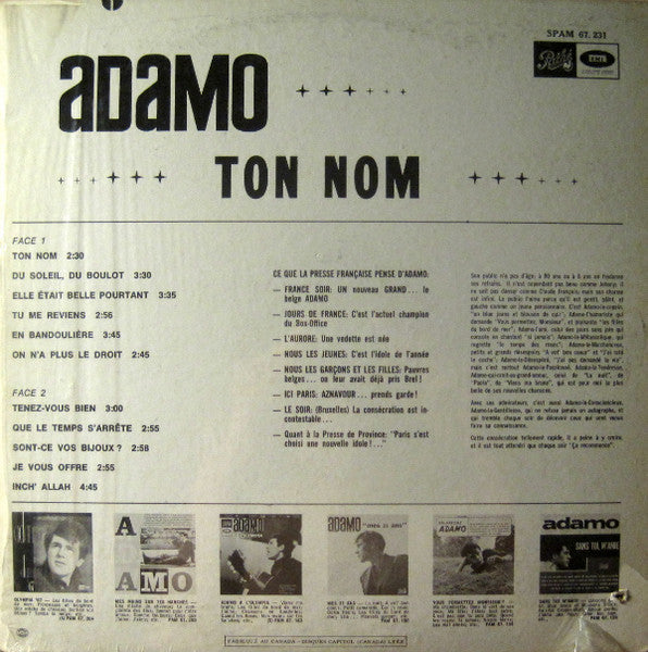 Adamo / Ton Nom - LP Used