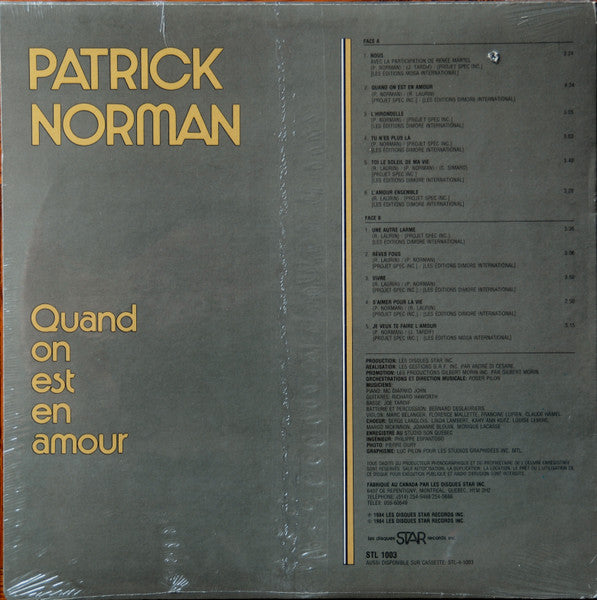 Patrick Norman / When We Are In Love - LP Used