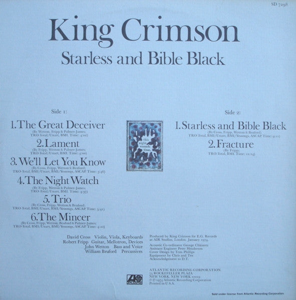 King Crimson / Starless And Bible Black - LP Used