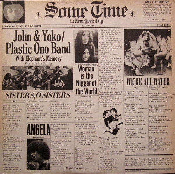 John Lennon & Yoko Ono, Plastic Ono Band / Some Time In New York City - LP Used