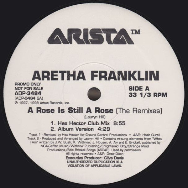 Aretha Franklin ‎/ A Rose Is Still A Rose (The Remixes) ‎– 2LP 12" Used
