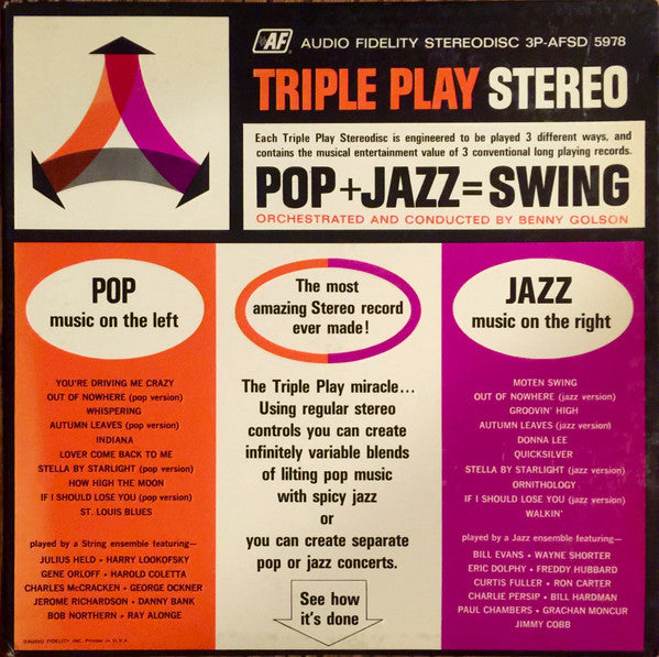 Benny Golson / Triple Play Stereo + Jazz = Swing - LP (used)