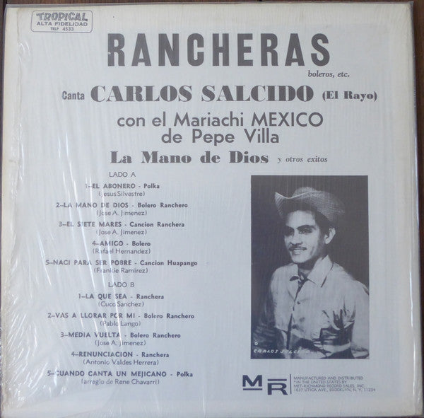 Carlos Salcido Con El Mariachi Mexico De Pepe Villa / Rancheras Boleros Etc. -LP (Used)