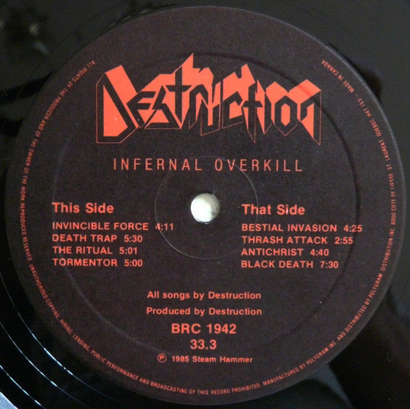 Destruction / Infernal Overkill - LP Used