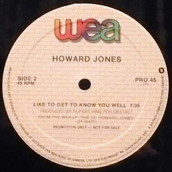 Howard Jones / Like To Get To Know You Well - LP Used